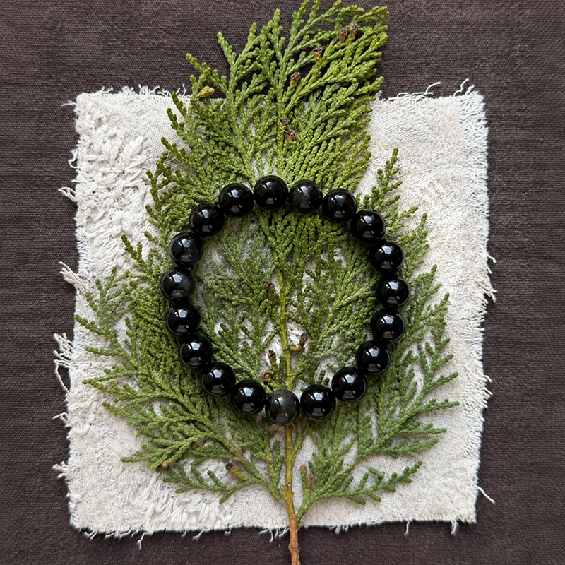 Insight Stone – Silver Obsidian Bracelet for Clarity & Intuition