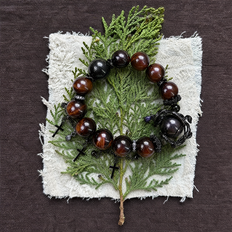 Guardian Stone – Red Tiger Eye & Obsidian Bracelet for Protection