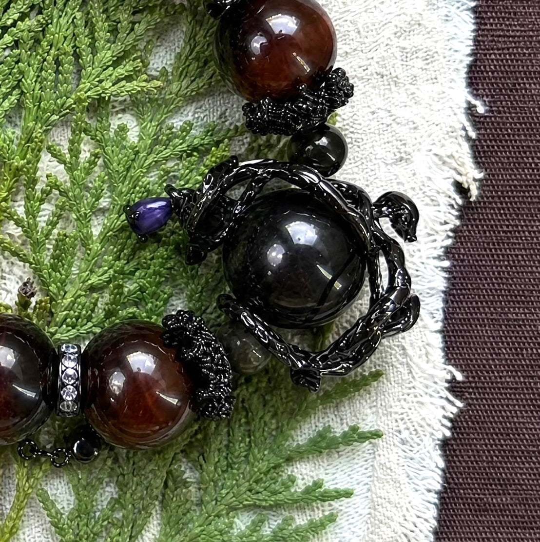 Guardian Stone – Red Tiger Eye & Obsidian Bracelet for Protection