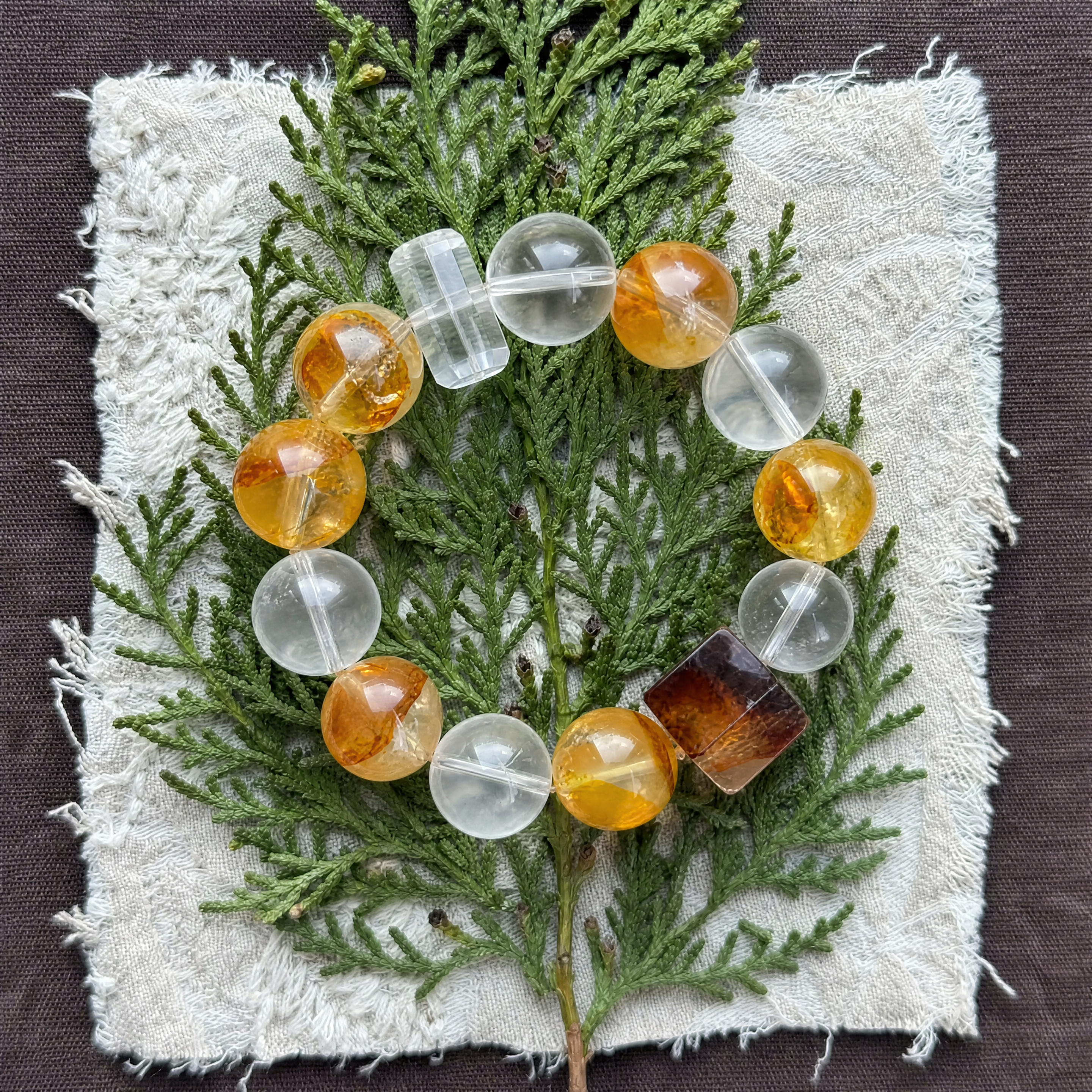 Golden Symbolism – Citrine Mixed Crystal Bracelet for Prosperity Themes