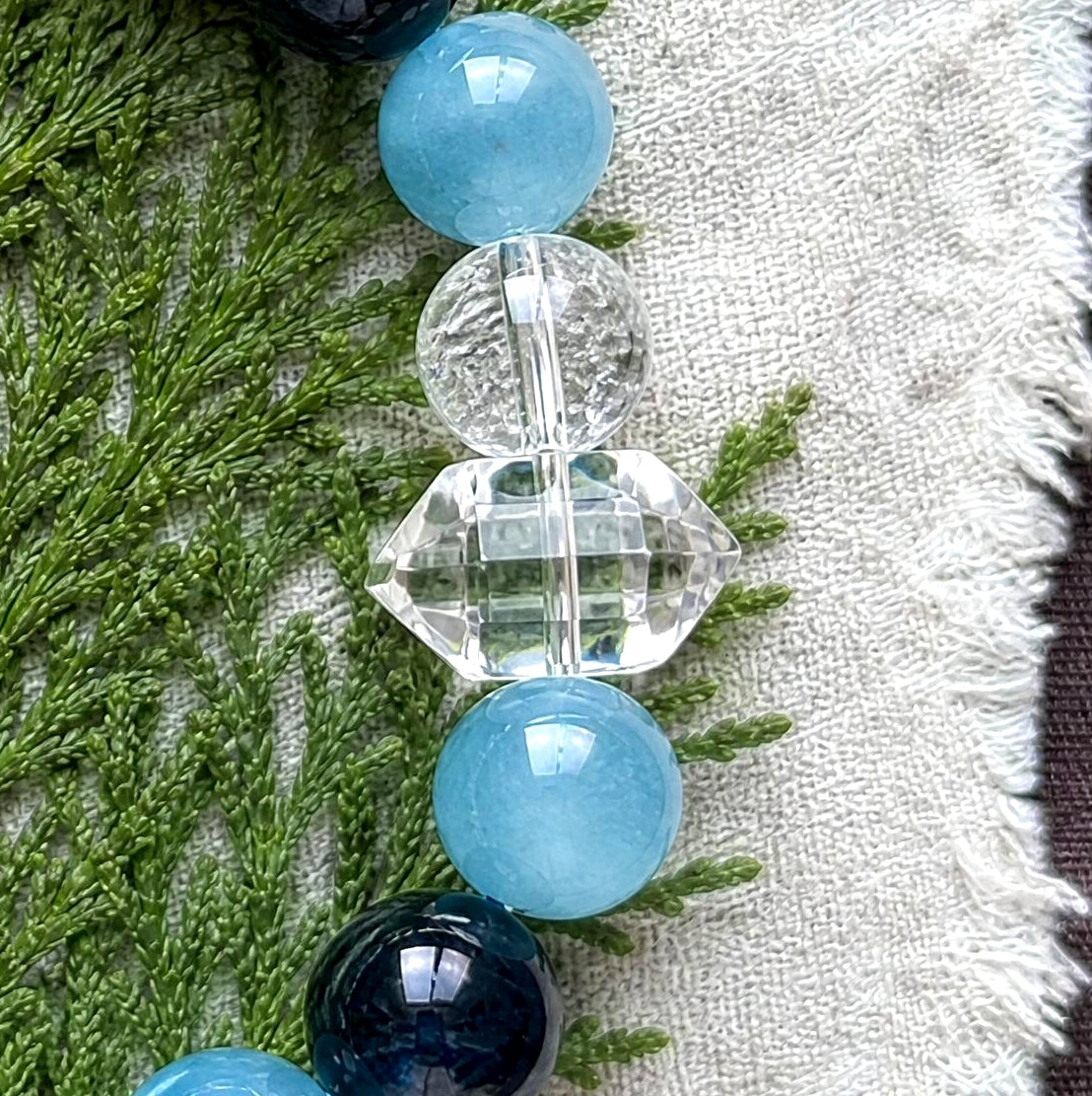 Ocean Destiny – Aquamarine Mixed Crystal Bracelet for Fate Symbolism