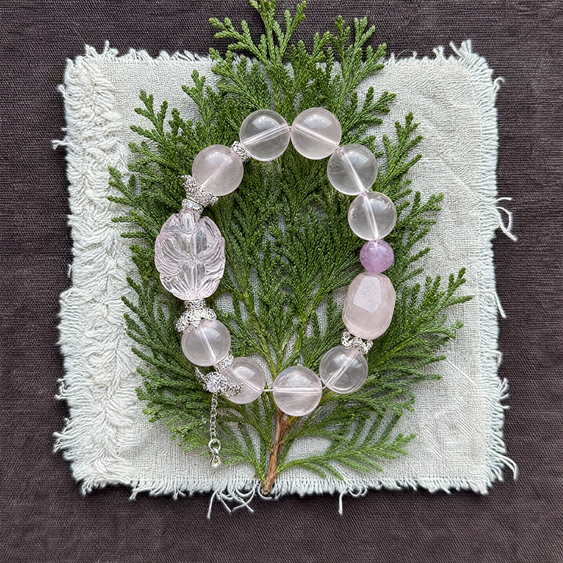 Love Code – Rose Quartz Crystal Bracelet for Romance Symbolism