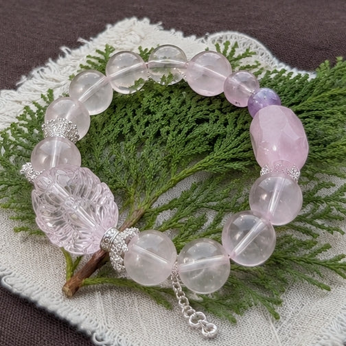 Love Code – Rose Quartz Crystal Bracelet for Romance Symbolism