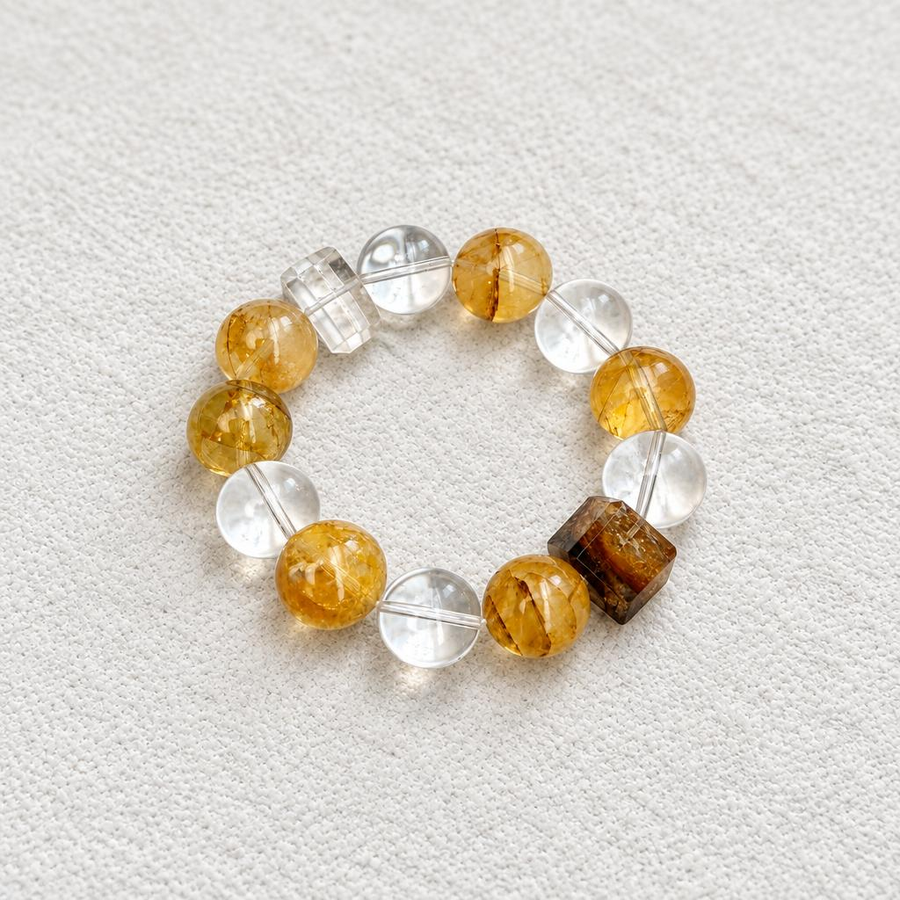 Radiant Prosperity—Citrine Round Bead Bracelet