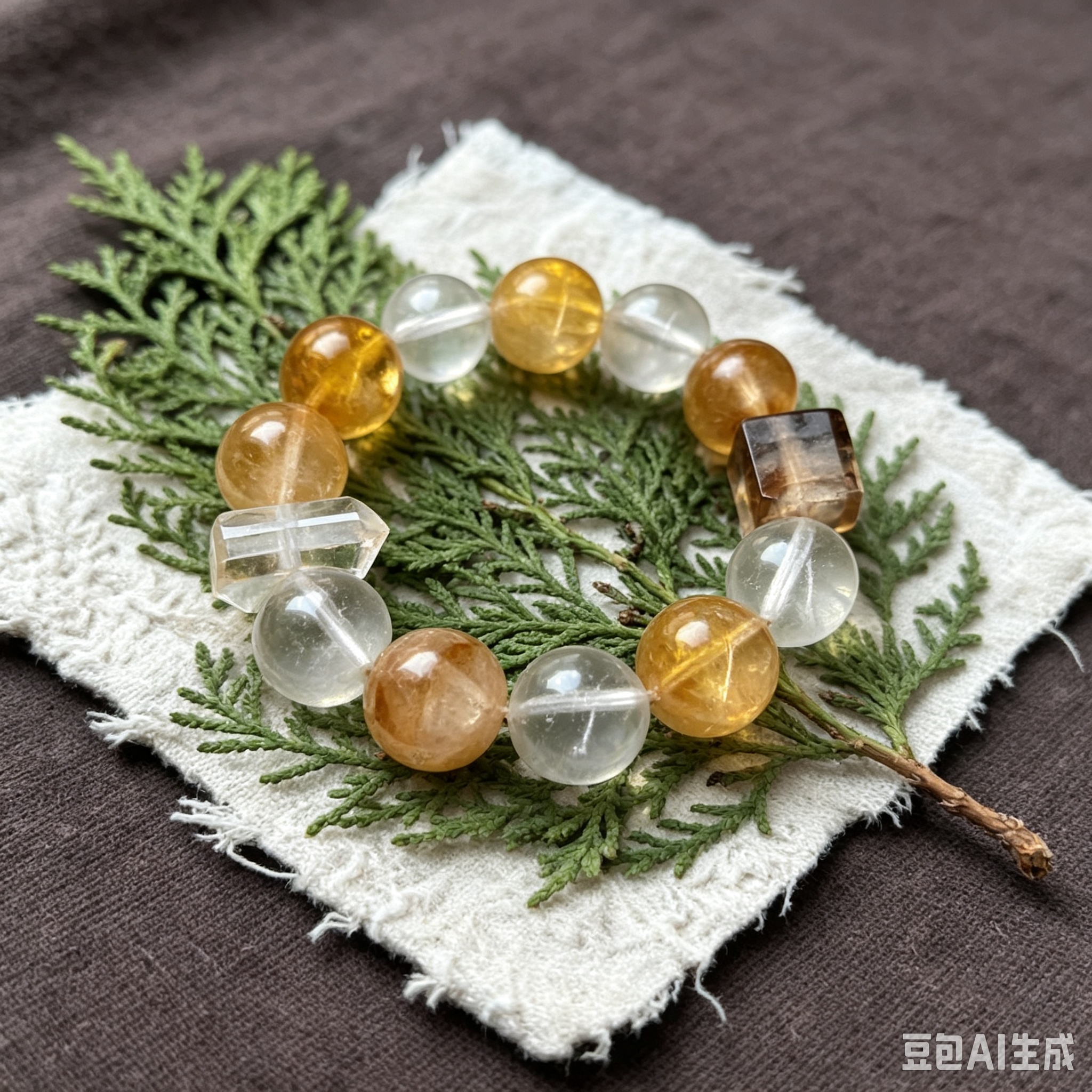 Golden Symbolism – Citrine Mixed Crystal Bracelet for Prosperity Themes