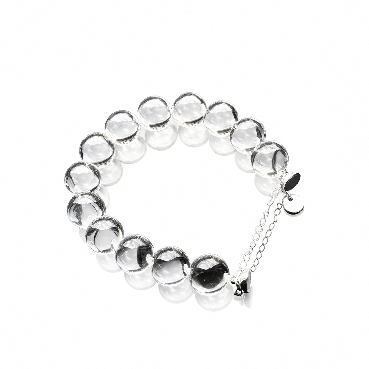 Pure Glow – Aa Grade Clear Quartz Bubble Bead Stretch Bracelet – main product image