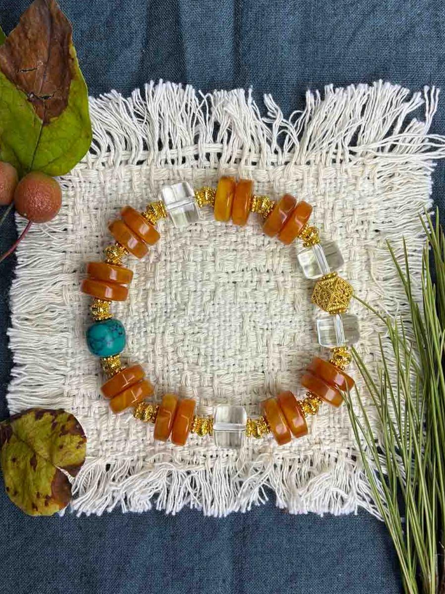 Sunlit Glow – Amber Tone Bracelet for Energy & Joy – thumbnail 2