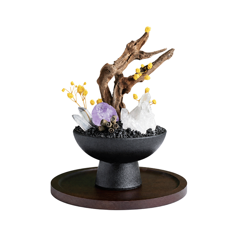 Velvet Night DIY Meditation Ornament, Amethyst Geode & Driftwood Balance Table‑Top Kit