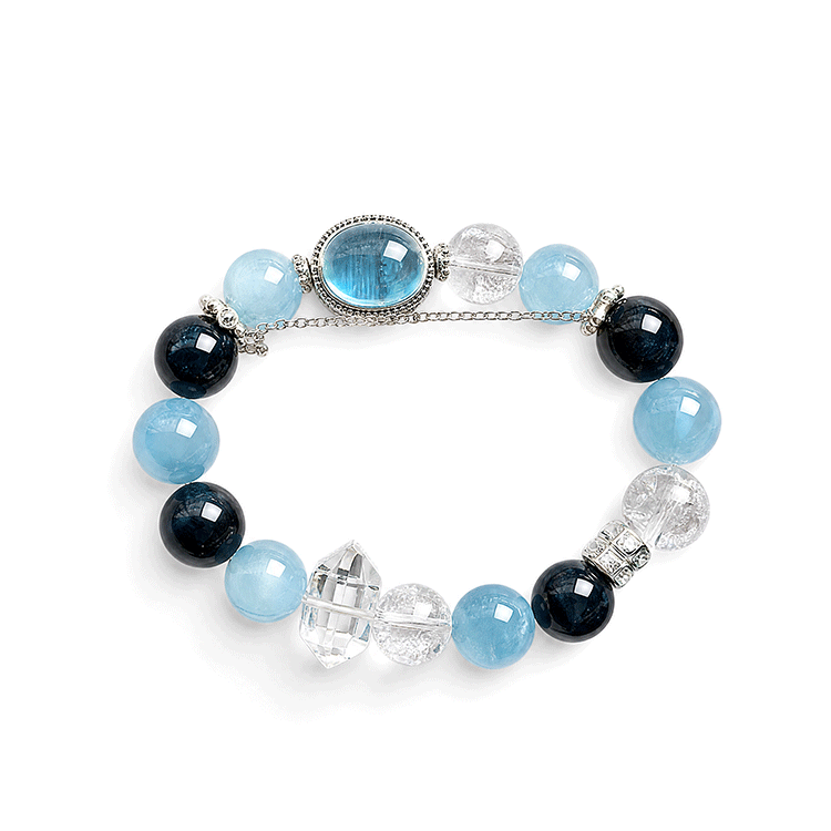Ocean Destiny – Aquamarine Mixed Crystal Bracelet for Fate Symbolism