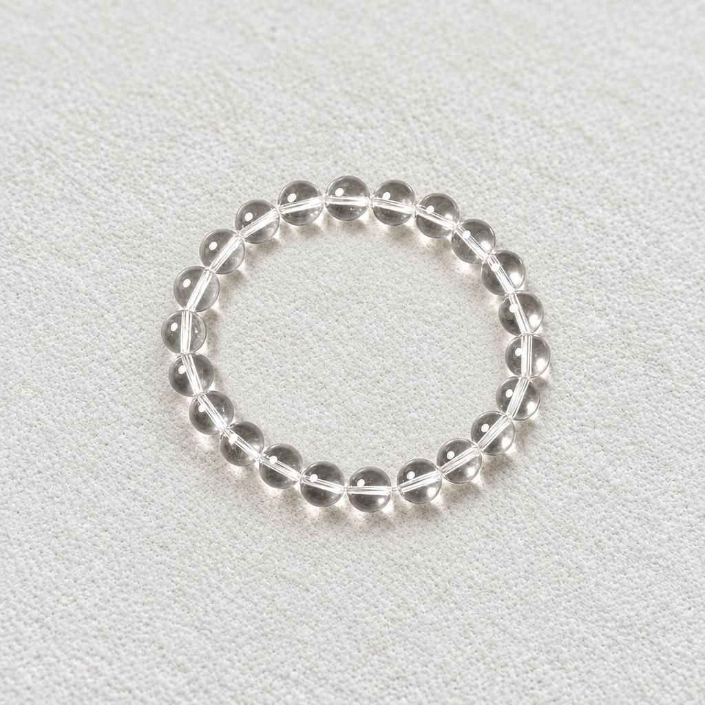 Aura Reset‑Clear Quartz Sphere Bead Bracelet