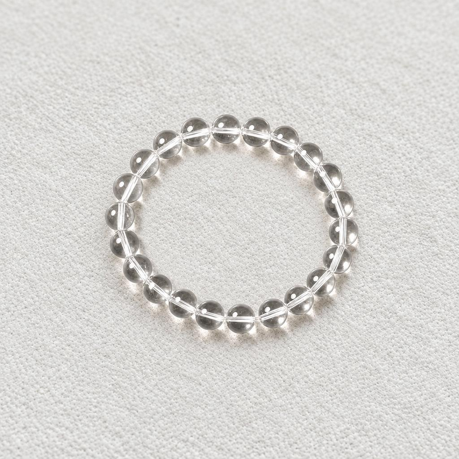 Aura Reset‑Clear Quartz Sphere Bead Bracelet