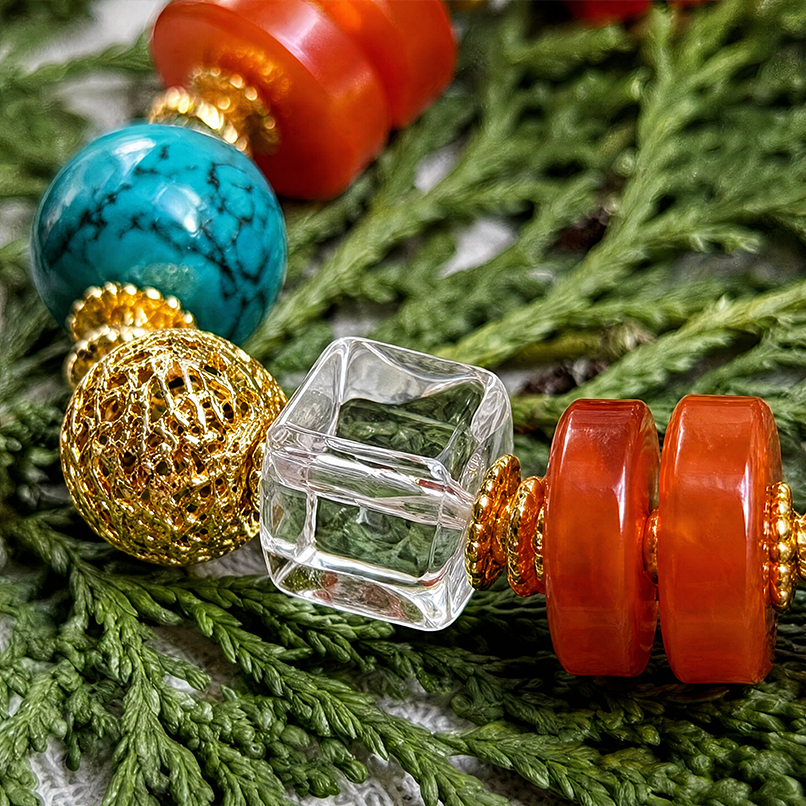 Autumn Fortune‑Amber‑Tone Disc‑Cut Crystal Bracelet