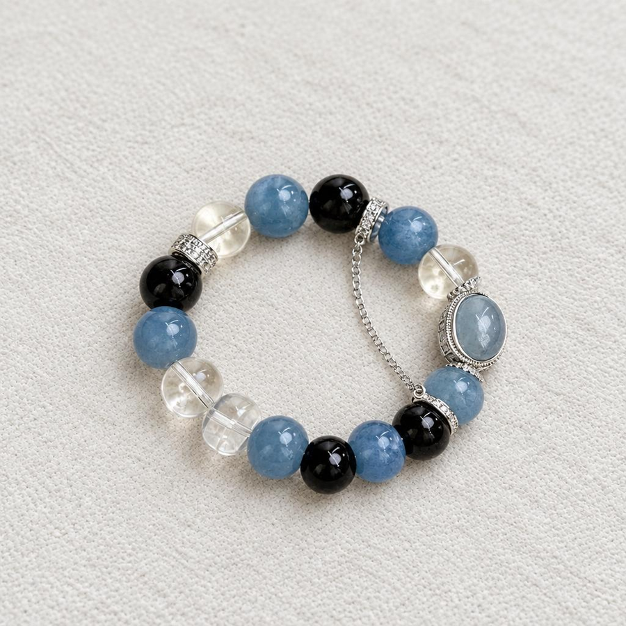 Awakened Clarity – Aquamarine Sphere Destiny Bracelet