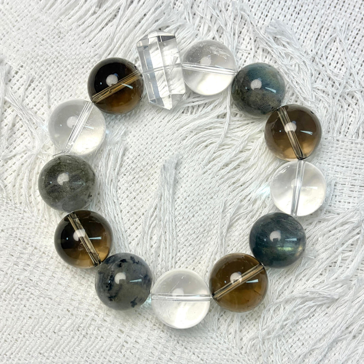Earthy‑Tone Mixed Crystal Bracelet For Grounded Root‑Chakra Inspired Styling