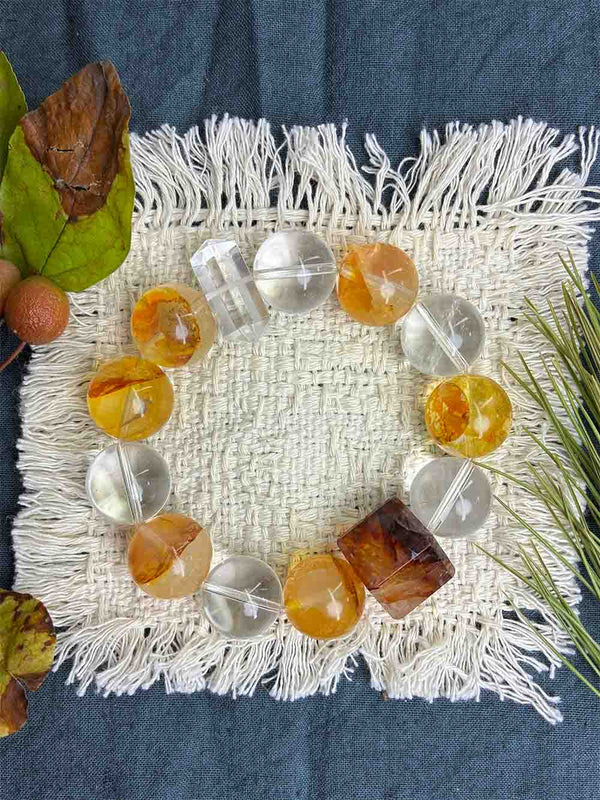 Golden Symbolism – Citrine Mixed Crystal Bracelet for Prosperity Themes
