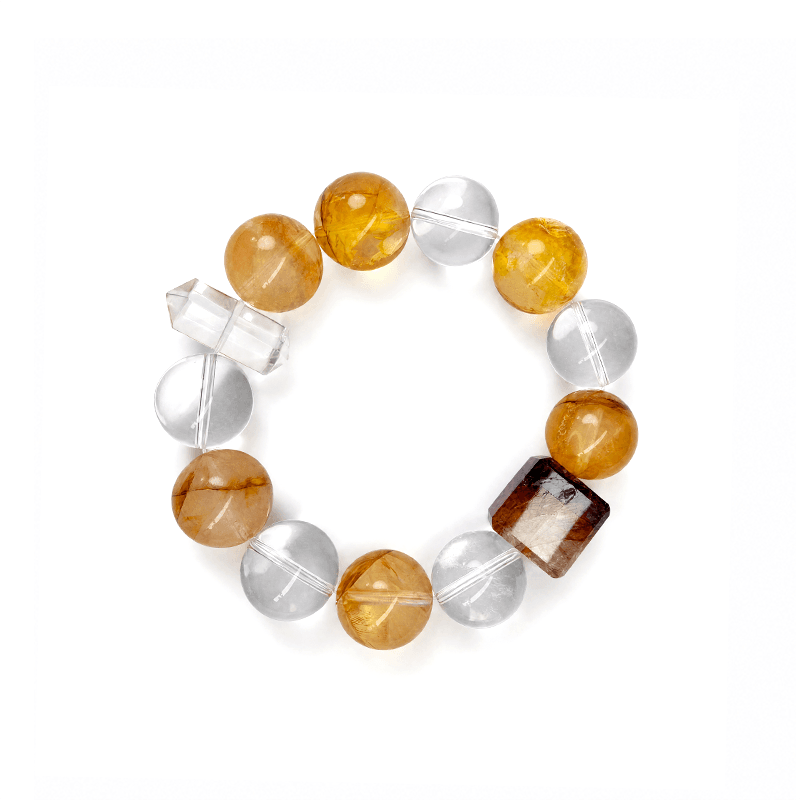 Golden Symbolism – Citrine Mixed Crystal Bracelet for Prosperity Themes