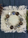 Verdant Ground – Moonstone & Smoky Quartz Crystal Bracelet