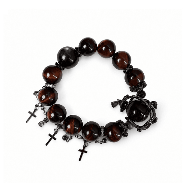 Guardian Stone – Red Tiger Eye & Obsidian Bracelet for Protection
