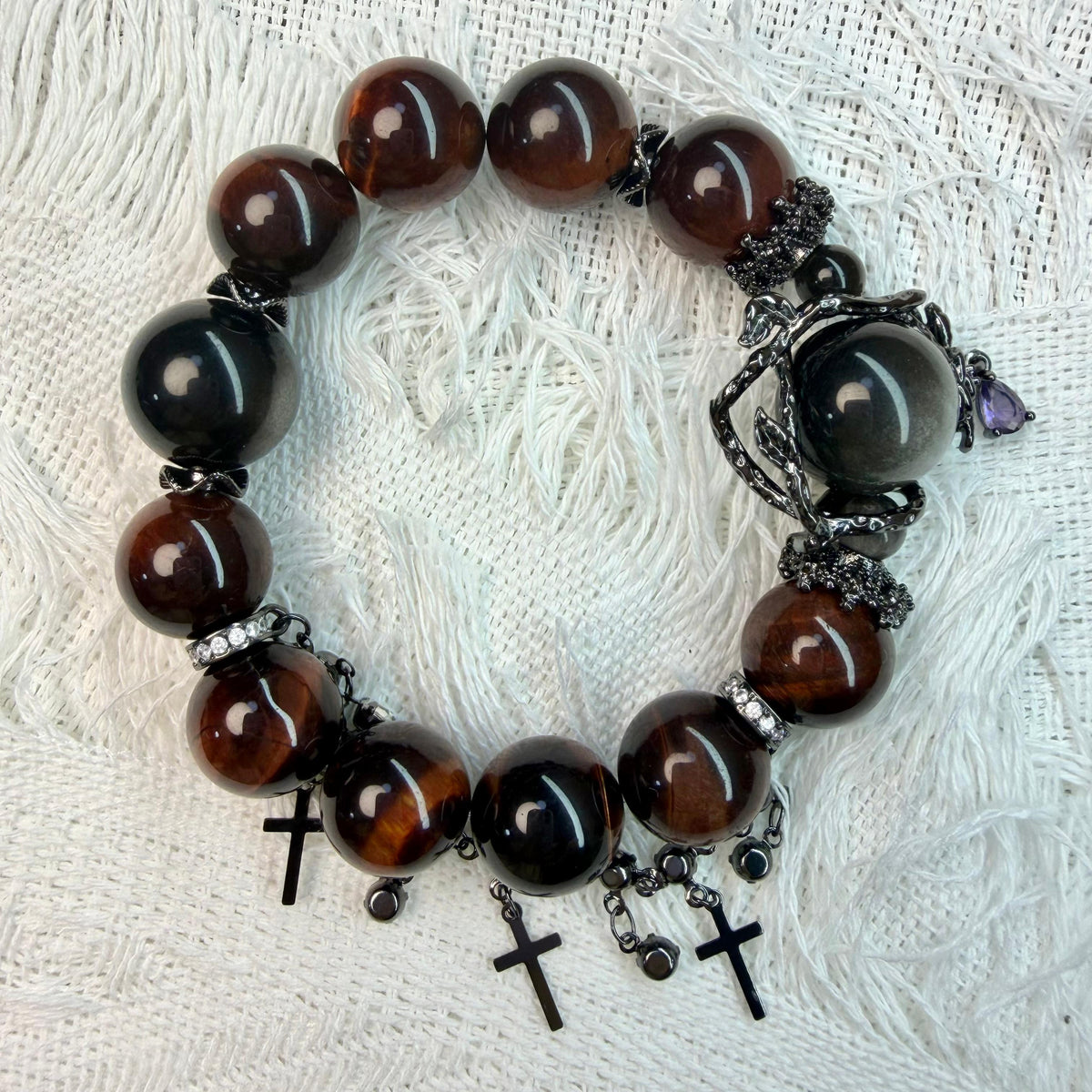 Contrast Toned Crystal Bracelet for Calm Poise & Inner Anchor