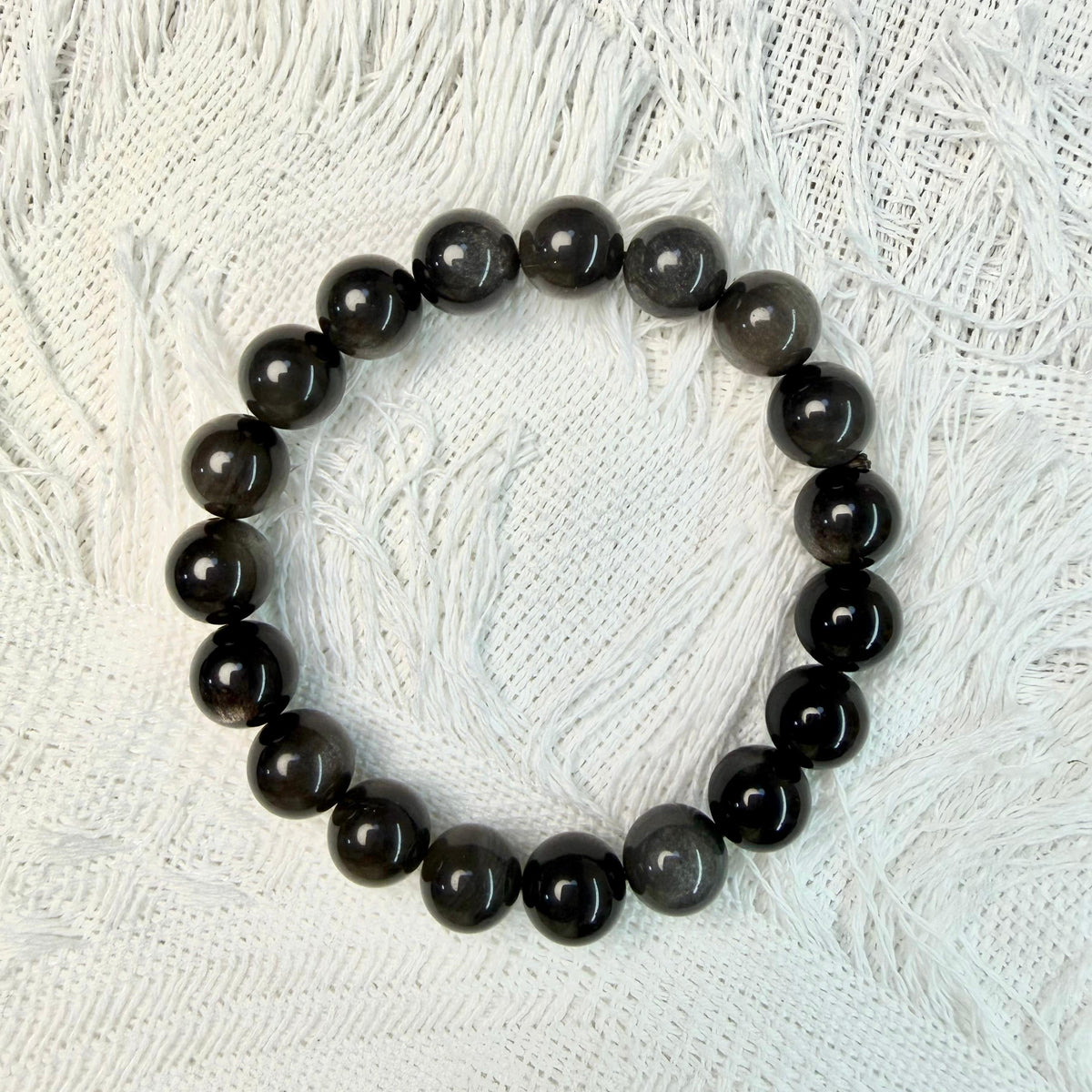 Silver Obsidian Bracelet for Composure & Clear‑minded Focus