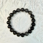 Insight Stone – Silver Obsidian Bracelet for Clarity & Intuition
