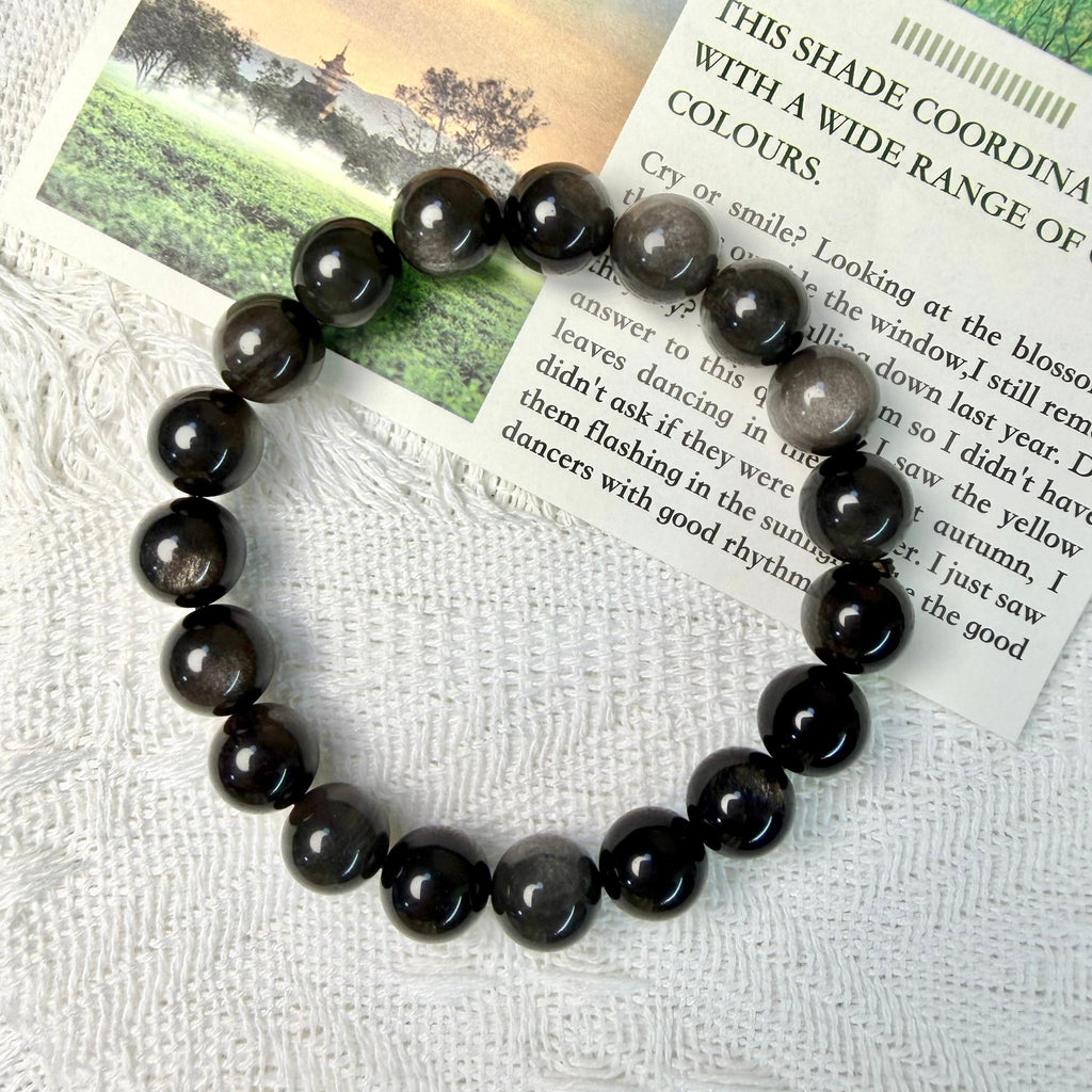 Insight Stone – Silver Obsidian Bracelet for Clarity & Intuition – thumbnail 2