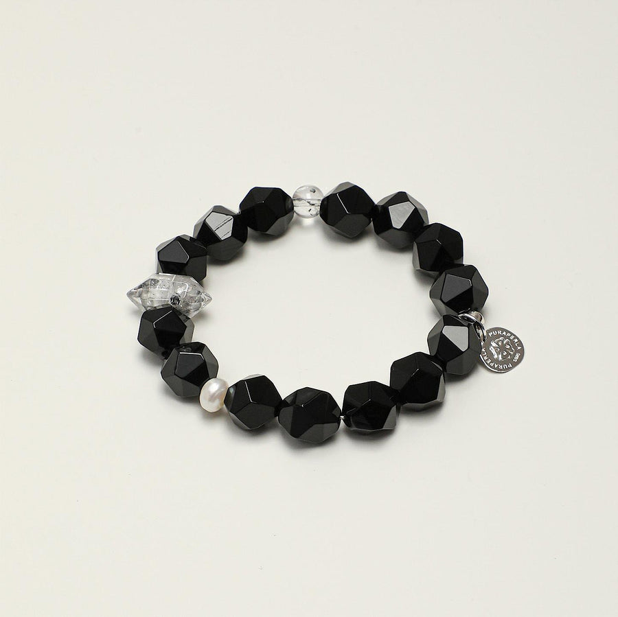 Midnight Sheen‑Black Onyx Multi‑Faceted Bracelet