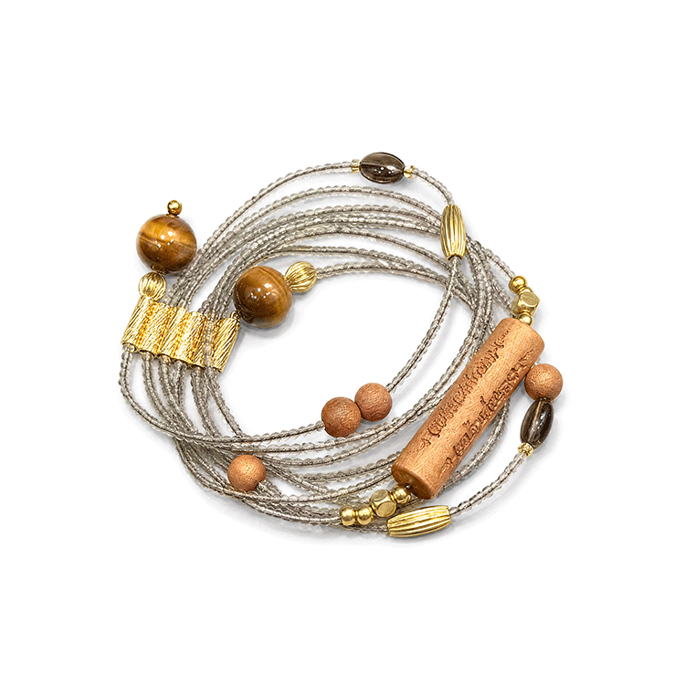 Evening Sound Reminiscence – Natural Smoky Quartz Seed Bead Multi-Wrap Bracelet