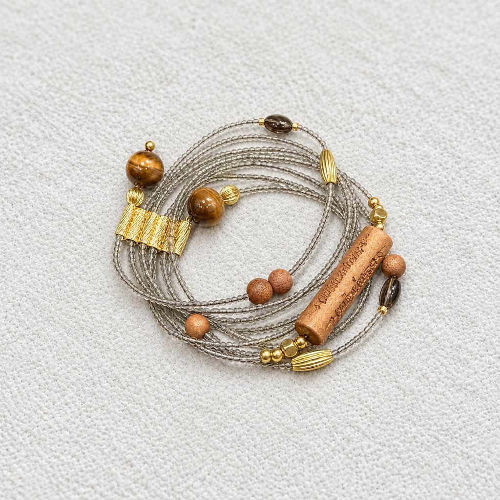 Nurtured Balance – Smoky Quartz Multi‑Layer Stackable Bracelet
