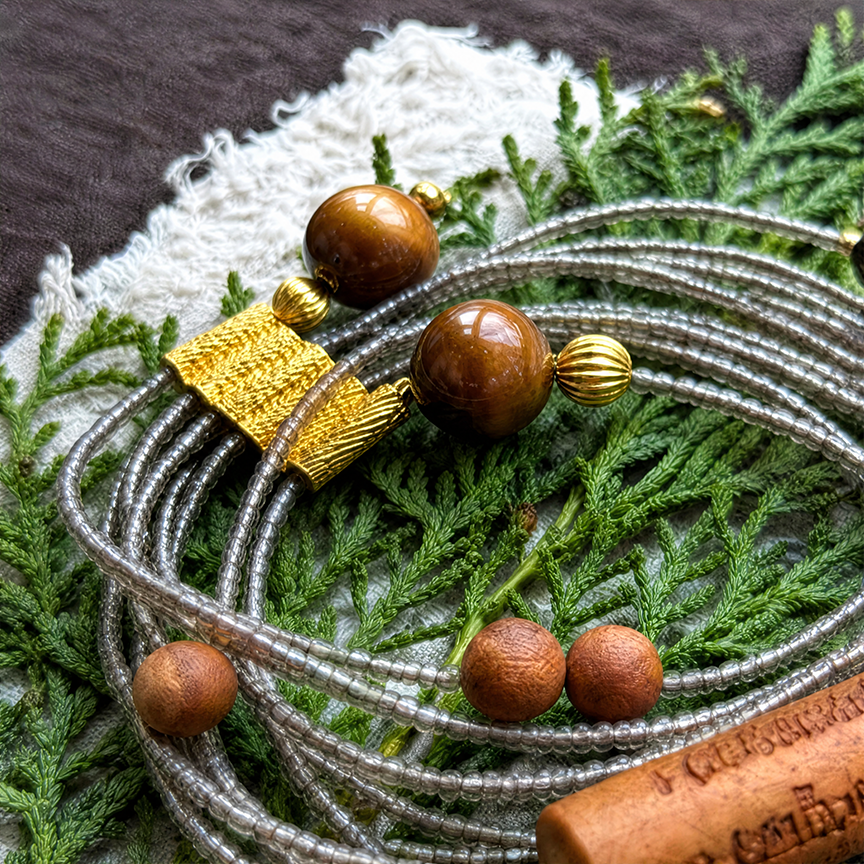 Nurtured Balance – Smoky Quartz Multi‑Layer Stackable Bracelet