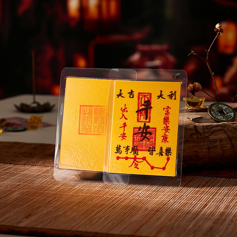 Vital Harmony Handwritten Yellow Paper Talisman, Portable Daily‑Safety Spiritual Charm