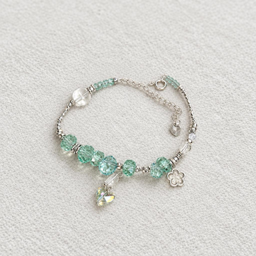 Ocean Breeze‑Aqua Marine Crystal Chain Bracelet