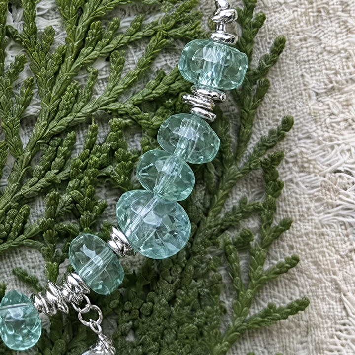 Ocean Breeze‑Aqua Marine Crystal Chain Bracelet