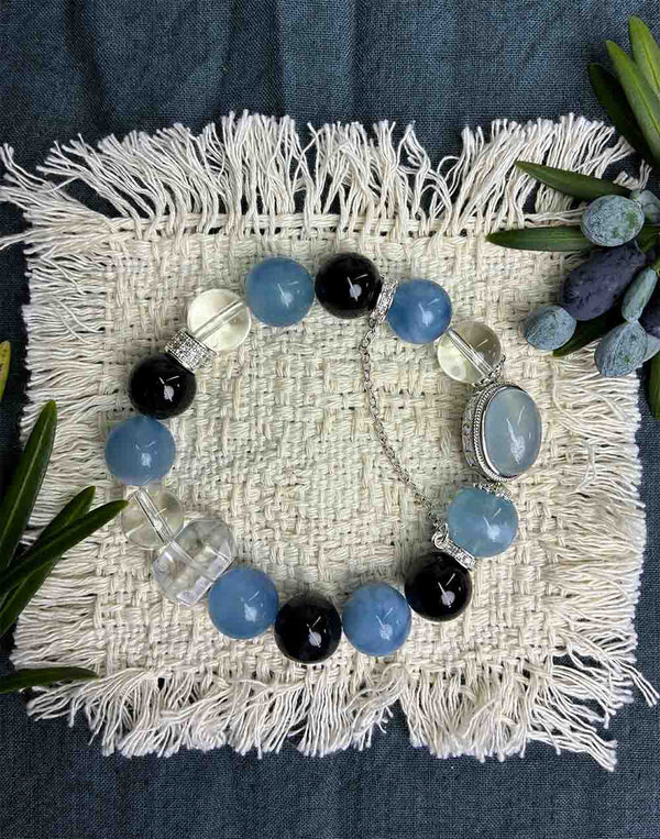 Ocean Destiny – Aquamarine Mixed Crystal Bracelet for Fate Symbolism