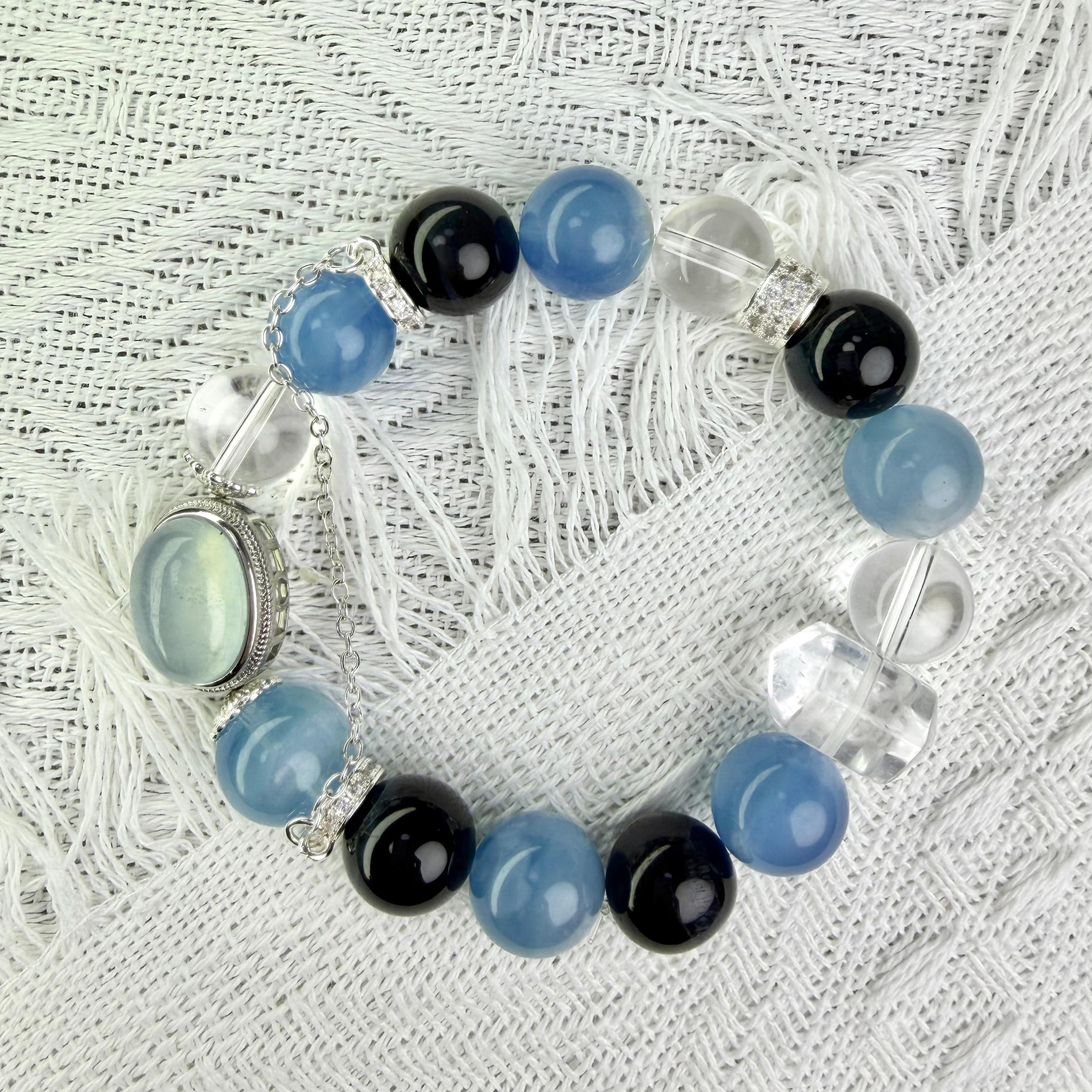 Ocean Destiny – Aquamarine Mixed Crystal Bracelet for Fate Symbolism – product image 2