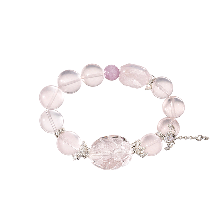 Love Code – Rose Quartz Crystal Bracelet for Romance Symbolism