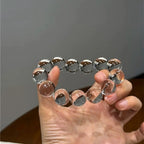 Pure Glow – Aa Grade Clear Quartz Bubble Bead Stretch Bracelet