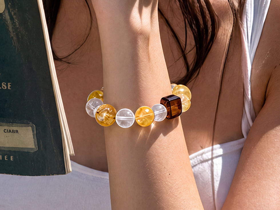 Radiant Prosperity—Citrine Round Bead Bracelet