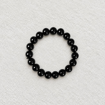 Shadow Guard‑Obsidian Round Bead Bracelet
