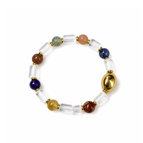 Success Flow – Green Phantom & Clear Quartz Crystal Bracelet – thumbnail 1
