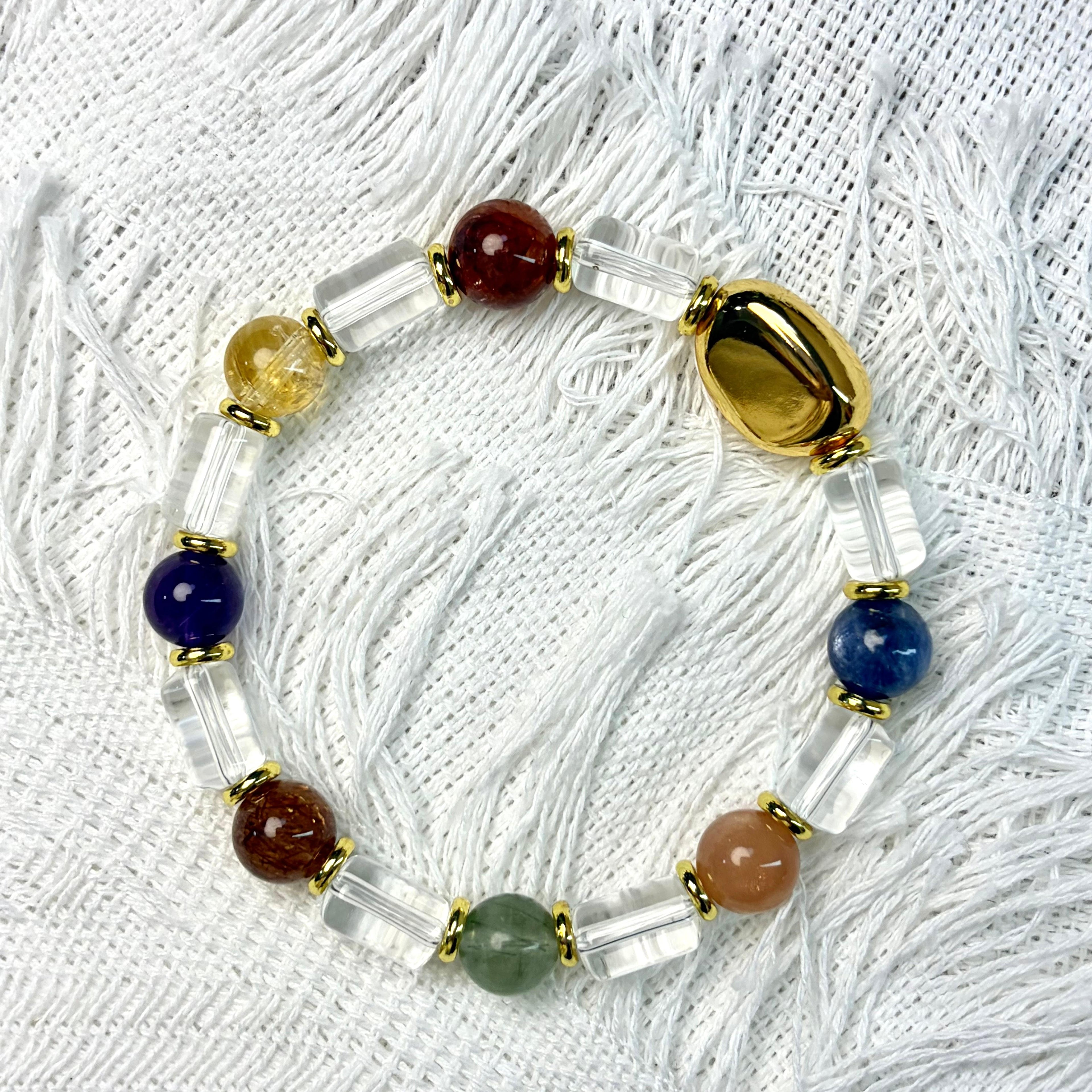 Success Flow – Green Phantom & Clear Quartz Bracelet for Career and Growth – product image 3