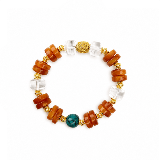 Sunlit Glow – Amber Tone Bracelet for Energy & Joy – thumbnail 1